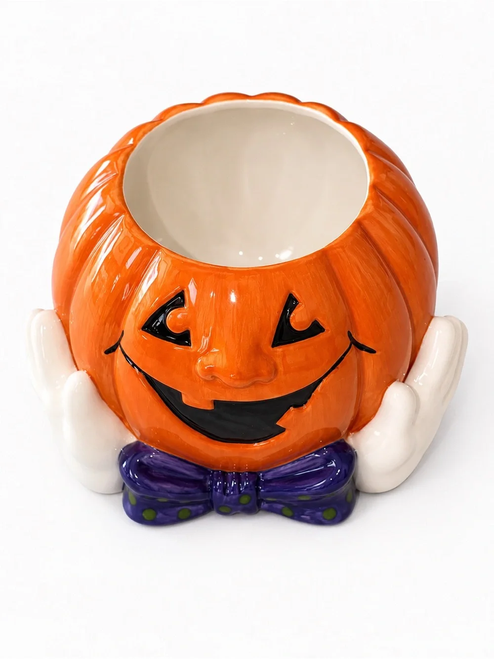 Fitz & Floyd Essentials Cookie Jar Derby Pumpkin Hat Fall 7